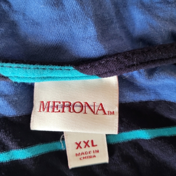 Merona Navy and White Striped Midi Dress, Size XXL - Picture 4 of 4